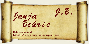 Janja Bekrić vizit kartica
